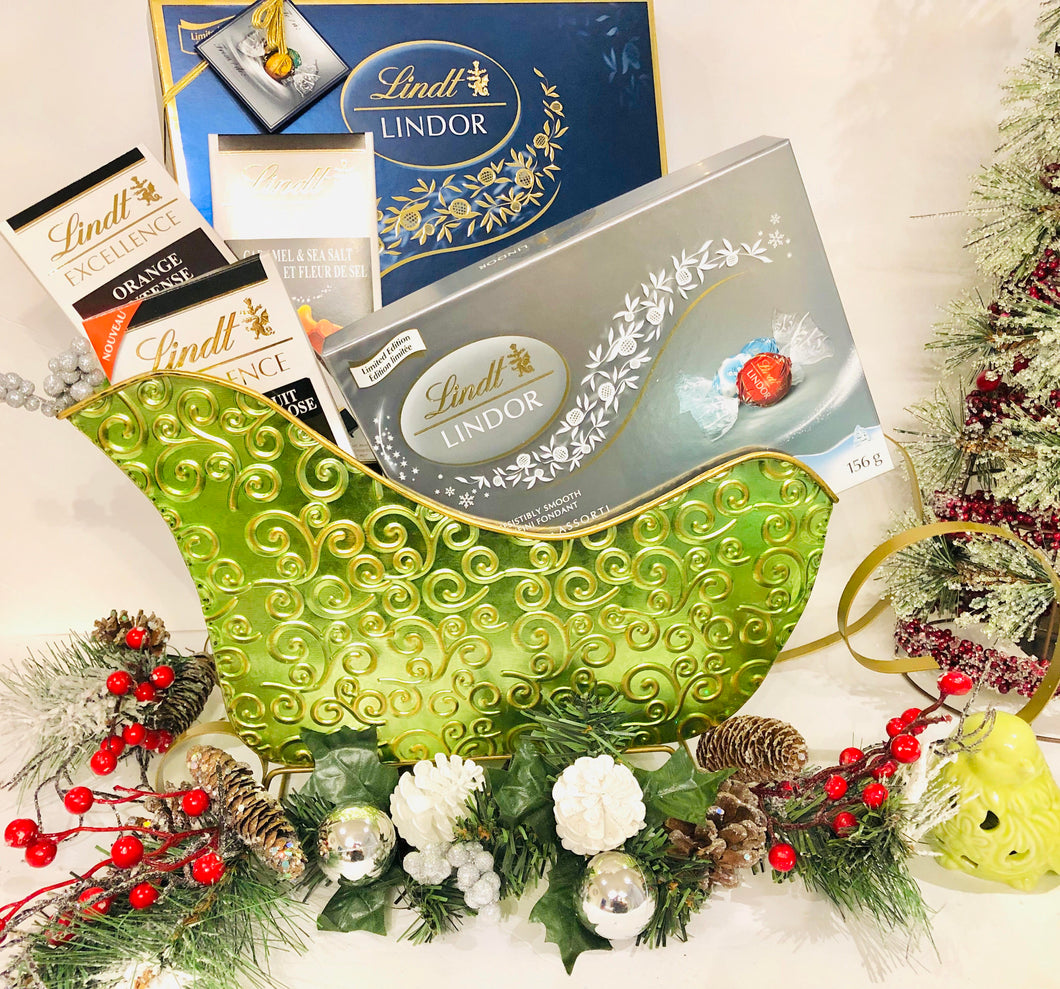 Elith Gift Hamper Basket Online Christmas Chocolate Corporate lindt sleigh 